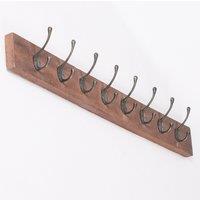 Glasstone 8 Hook 100cm Wooden Coat Hanger in Brown
