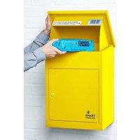 Homescapes Smart Parcel Box Medium Front Access Secure Delivery Box in Yellow
