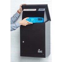 Homescapes Smart Parcel Box Medium Front Access Secure Delivery Box in Black