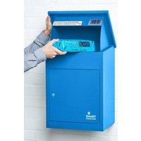 Homescapes Smart Parcel Box Medium Front Access Secure Delivery Box in Blue