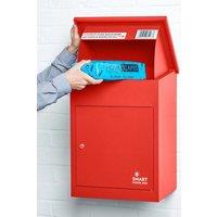 Homescapes Smart Parcel Box Medium Front Access Secure Delivery Box in Red