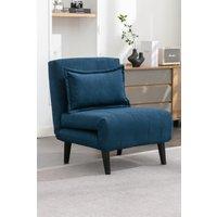 More4Homes Harper 1 Seater Folding Clic Clac Fabric Lounge Futon Sofa Bed in Blue