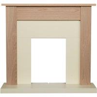Adam Fires & Fireplaces Adam Southwold Fireplace in Oak & Cream, 43 inch in Light Oak
