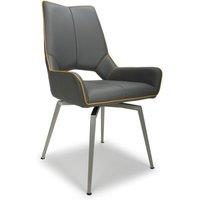 netfurniture Mackerel Leather Effect Graphite Grey Chair