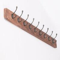 Glasstone 9 Hook 110cm Wooden Coat Hanger in Brown