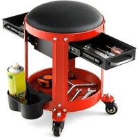 Costway Rolling Workshop Creeper Seat Mechanic Stool W/ Removable Padded Seat 2 Drawers