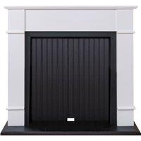 Adam Fires & Fireplaces Adam Oxford Stove Fireplace in Pure White & Black, 48 Inch