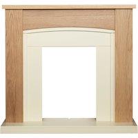 Adam Fires & Fireplaces Adam Chilton Fireplace in Oak & Cream, 39 Inch in Light Oak