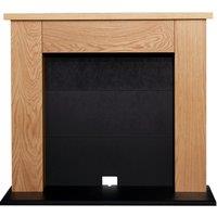 Adam Fires & Fireplaces Adam Chester Electric Stove Fireplace in Oak & Black, 39 Inch in Light Oak