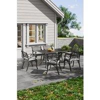 7 Pcs Retro Garden Bistro Table Set with Cushions