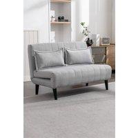More4Homes Harper 2 Seater Folding Clic Clac Fabric Lounge Futon Sofa Bed in Grey