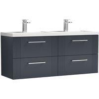 Balterley Wall Hung 4 Drawers Vanity Unit- Double Basin 1200mm, Satin Dark Grey