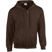 Gildan Men's Heavy Blend Full Zip Hoodie in Chocolate | Size: 3XL
