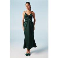 Oasis Women's Strappy Tie Detail Bridesmaid Dress in Emerald | Size: 14
