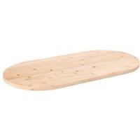 Berkfield Home Table Top 100x50x2.5 cm Solid Wood Pine Oval in Brown