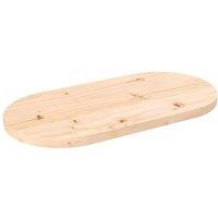Berkfield Home Table Top 70x35x2.5 cm Solid Wood Pine Oval in Brown