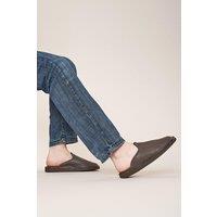 Moshulu 'Douglas 4' Men's Leather Mule Slippers in Brown | Size: 8