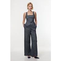 Herringbone Wide Leg Tailored Jumpsuit