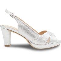 Paradox London Women's Faux Leather 'Luisa' Sling Back Platform Sandal in Silver | Size: 9