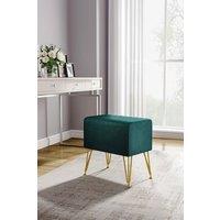 Soft Channel Velvet Stool with Gold Legs