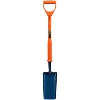 Pegdev Shocksafe Insulated Cable Laying Shovel 28 - Narrow Trenches, BS8020:2002 in Orange