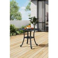 Black Square Cast Aluminum Garden Bistro Table