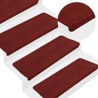 Berkfield Home Stair Mats Self-adhesive 15 pcs 65x24.5x3.5 cm Red | Size: Medium