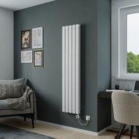 Agadon Lola Duplex Electric Designer Panel Radiator in White | Size: 1600mm x 372mm