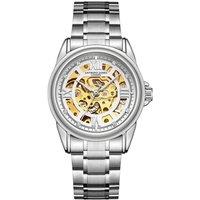 Anthony James Men's Hand Assembled Limited Edition Skeleton Automatic Watch in Silver