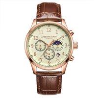 Anthony James Men's Hand Assembled Moonphase Chronograph Rose White Watch