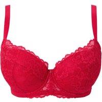 Ann Summers Women's Sexy Lace Padded Plunge Bra in Red | Size: 34DD