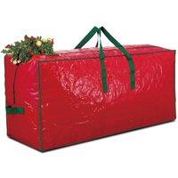 mysmartbuy Christmas Tree Storage Bag - Artificial Xmas Trees, Decorations & Lights Box with Strong Zip & Carry Handles - H75 x W160 x D35cm in Red