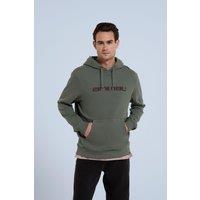 Animal Men's 'Driver' Lightweight Embroidered Logo Cotton Relaxed Hoodie in Khaki | Size: Medium