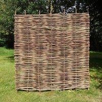 Woven Wood 6ft(w) x 4ft(h) (1.82m x 1.2m) Hazel Hurdle Fence Panel Premium Weave in Natural