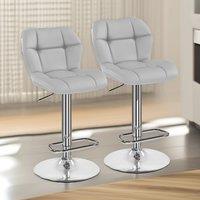 FURNOS 2PC Height Adjustable 360 Swivel Barstools Set With Backrest in Light Grey