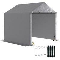 OUTSUNNY 6.5' x 6.5' x 6.5' Temporary Garden Shed Storage Tent, Grey