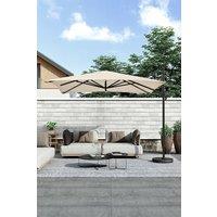 3m x 3m Large Rotating Cantilever Garden Parasol with Fillable Base