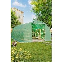 Living and Home Green Outdoor Walk-in Tunnel Greenhouse with Steel Frame