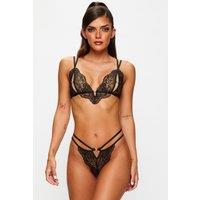 Ann Summers Women's Diamond Heart Crotchless Set in Black | Size: Large