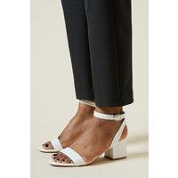 Dorothy Perkins Women's Tommi Barely There Mid Block Heel Sandals in White | Size: 7