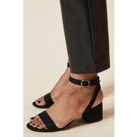 Dorothy Perkins Women's Tommi Barely There Mid Block Heel Sandals in Natural Black | Size: 7