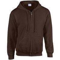 Gildan Men's Heavy Blend Full Zip Hoodie in Chocolate | Size: Medium
