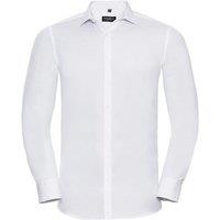 Russell Collection Men's Ultimate Stretch Long-Sleeved Shirt in White | Size: 18 inches