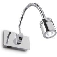 Netlighting Dynamo LED 1 Light Indoor Adjustable Wall Light Reading Lamp Chrome in Grey