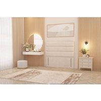 Somnior Chambery 54 Floor Standing Divan Headboard Upholstered Plush Velvet in Ivory | Size: Super King