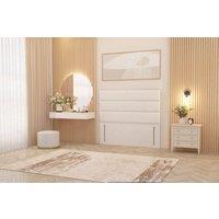 Somnior Chambery 54 Floor Standing Divan Headboard Upholstered Plush Velvet in White | Size: Small Single