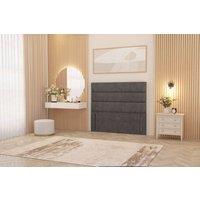 Somnior Chambery 54 Floor Standing Divan Headboard Upholstered Plush Velvet in Dark Grey | Size: Super King