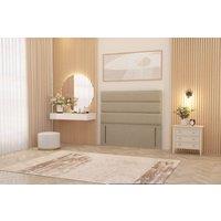 Somnior Chambery 54 Floor Standing Divan Headboard Upholstered Linen Fabric in Beige | Size: Small Single