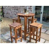 Charles Taylor Trading Alfresco Bar Set Four Seater in Brown