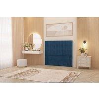 Somnior Alexas 54 Floor Standing Headboard Plush Velvet in Navy | Size: Super King